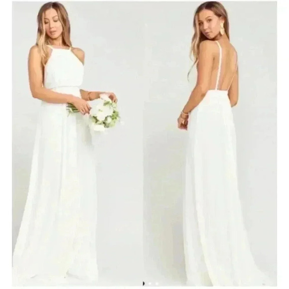SHOW ME YOUR MUMU Amanda Maxi Dress ~ Wedding Cake Chiffon - XS - NWT - Picture 1 of 7